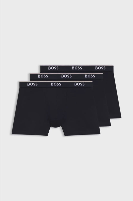 THREE-PACK OF STRETCH-COTTON BOXER BRIEFS WITH LOGOS