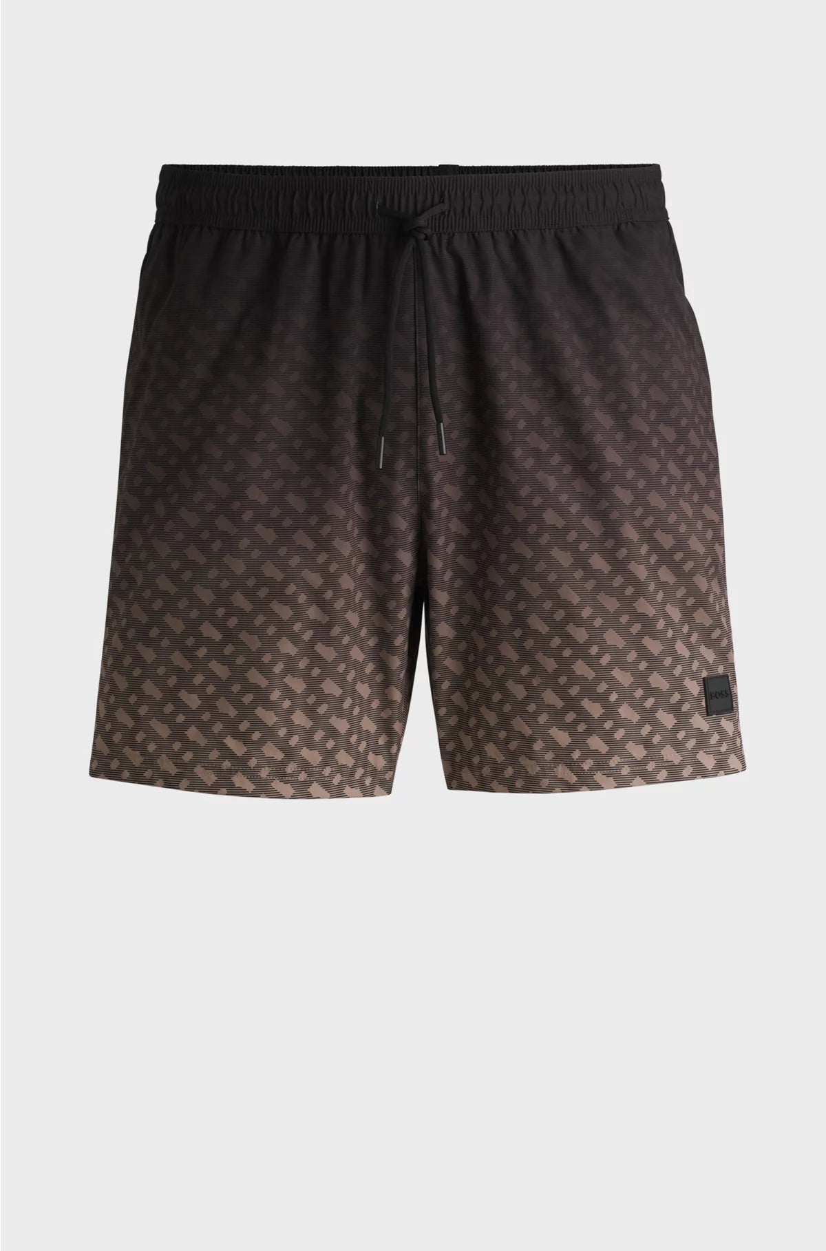 LOGO-BADGE SWIM SHORTS WITH DEGRADE MONOGRAM PRINT
