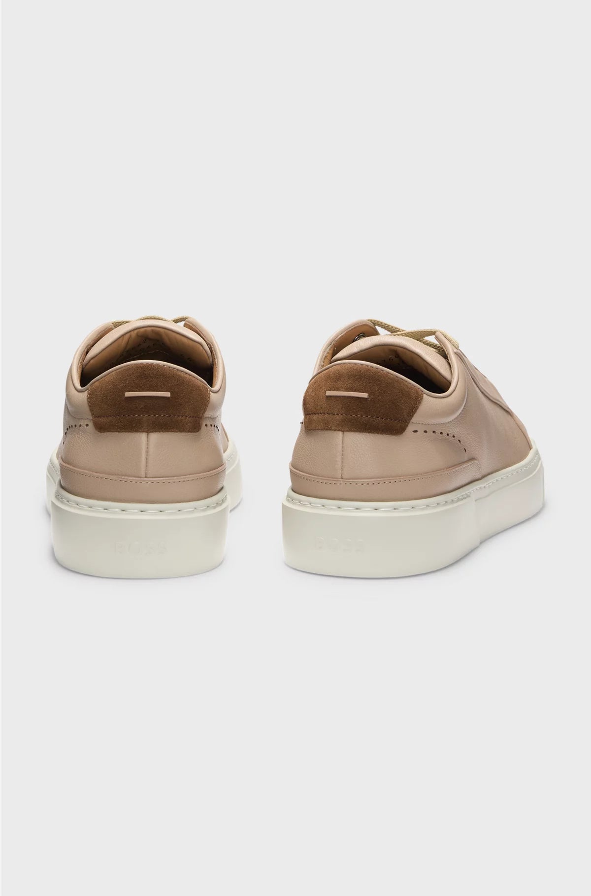 GARY LEATHER TRAINERS WITH SUEDE BACKTAB