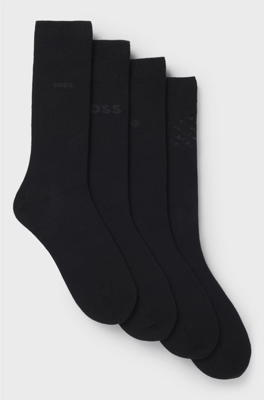 FOUR-PACK OF REGULAR-LENGTH SOCKS WITH BRANDING