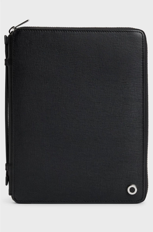 A5 CONFERENCE FOLDER IN BLACK TEXTURED LEATHER