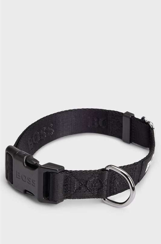 DOG COLLAR WITH JACQUARD LOGO DETAILING